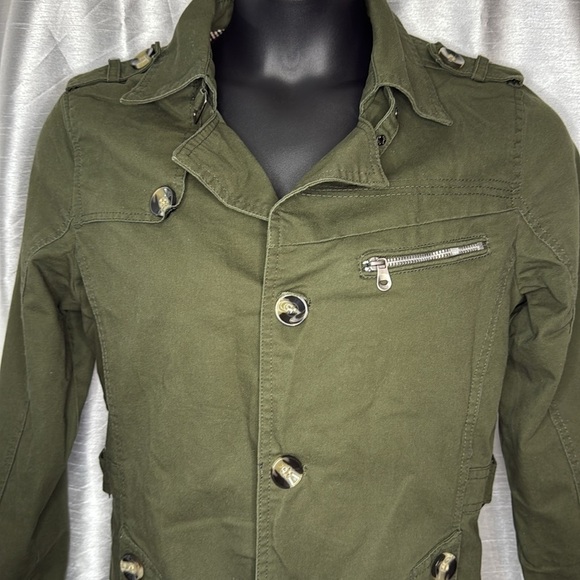 FAShION Classical Style Vogue Lined Army Green Button Up Women’s XL Jacket - Picture 2 of 8